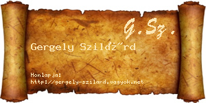 Gergely Szilárd névjegykártya